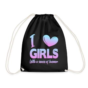 J’aime les filles - Sac de sport léger - noir - Devant