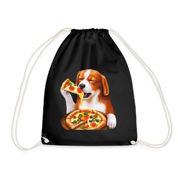 Beagle amateur de pizza - Sac de sport léger - noir - Devant