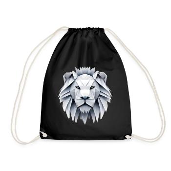 Origami Lion - King of the Art of Folding - Drawstring Bag - black - Front