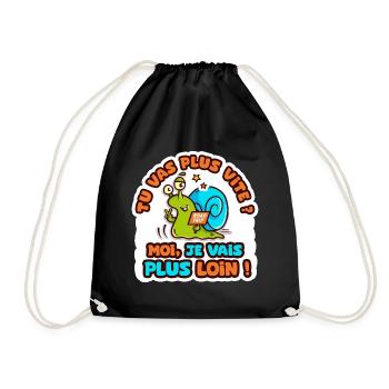 je vais plus loin humour sticker camping car - Sac de sport léger - noir - Devant