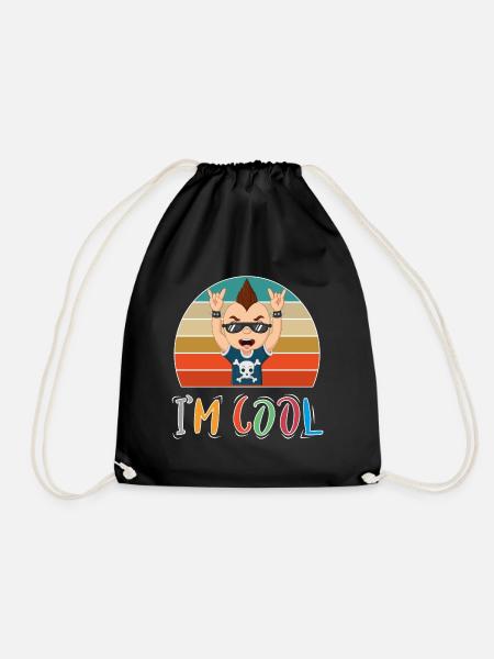 Baby Kind Sprüche Cool Junge Punk Boy Retro - Turnbeutel - Schwarz