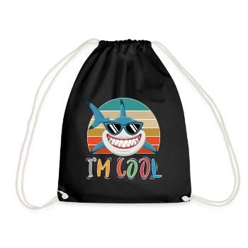 Baby Kinder Hai Fisch Tiere Lustig Sonnenbrille - Turnbeutel - Schwarz - Vorne