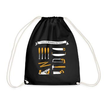 Types d’outils de travail du bois - Sac de sport léger - noir - Devant