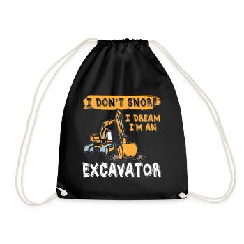 I don't Snore Excavator - Drawstring Bag - black - Front