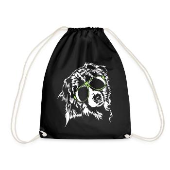 AUSTRALIAN SHEPHERD cool glasses Wilsigns dogs - Drawstring Bag - black - Front