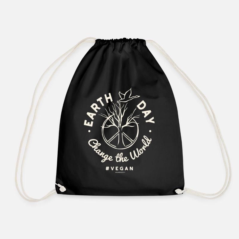 Vegan TShirt Change the World (Earth Day) - Turnbeutel - Schwarz
