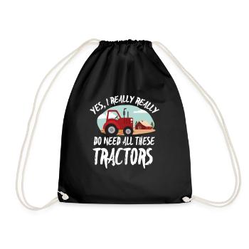 Farmer Shirt-All these Tractors - Turnbeutel - Schwarz - Vorne