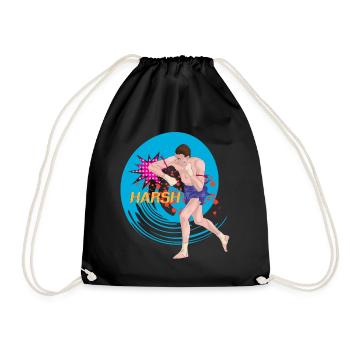 Karate Jiu-Jitsu Taekwondo Kickboxing Muay Thai - Drawstring Bag - black - Front