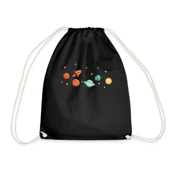 Système solaire Rocket Planet Star Space All - Sac de sport léger - noir - Devant