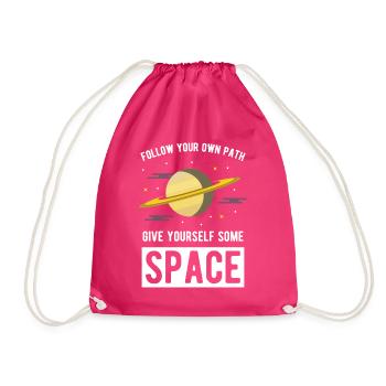 Weltraum Saturn Planet Stern Raumfahrt Galaxie All - Turnbeutel - Fuchsia - Vorne