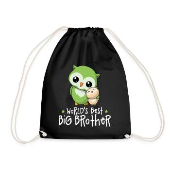 World's Best Big Brother - Großer Bruder Eulen - Turnbeutel - Schwarz - Vorne