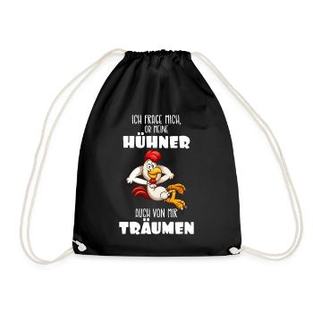 Rêve de poulets - Sac de sport léger - noir - Devant