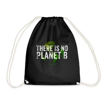There Is No Planet B - Globus - Turnbeutel - Schwarz - Vorne