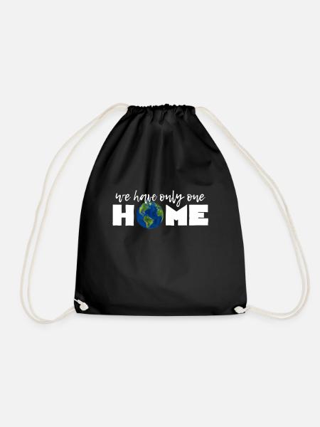 We Have Only One HOME - Drawstring Bag - black