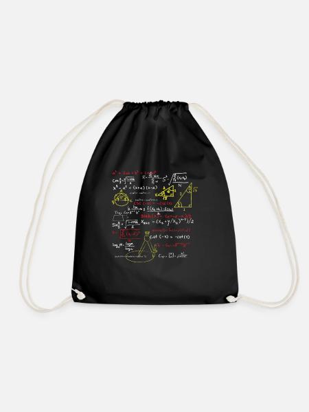 Mathematik Mathe rechnen Zahlen Algebra Formel - Turnbeutel - Schwarz