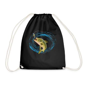 Ice Fishing Fisherman Fish North Fishing Gift - Drawstring Bag - black - Front