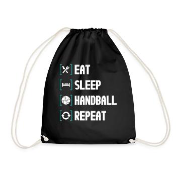 Handball Ball Sports Handball Gift - Drawstring Bag - black - Front