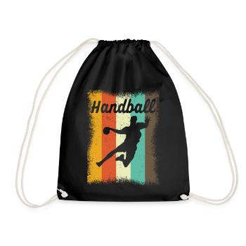 Handballtrainer Sport - Turnbeutel - Schwarz - Vorne