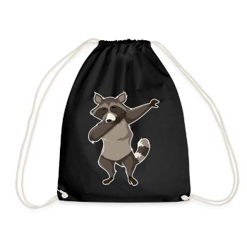 Dabbender Waschbär - Turnbeutel - Schwarz - Vorne