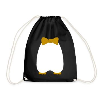 Pinguin Kostüm T-Shirt Geschenk Fasching Karneval - Turnbeutel - Schwarz - Vorne