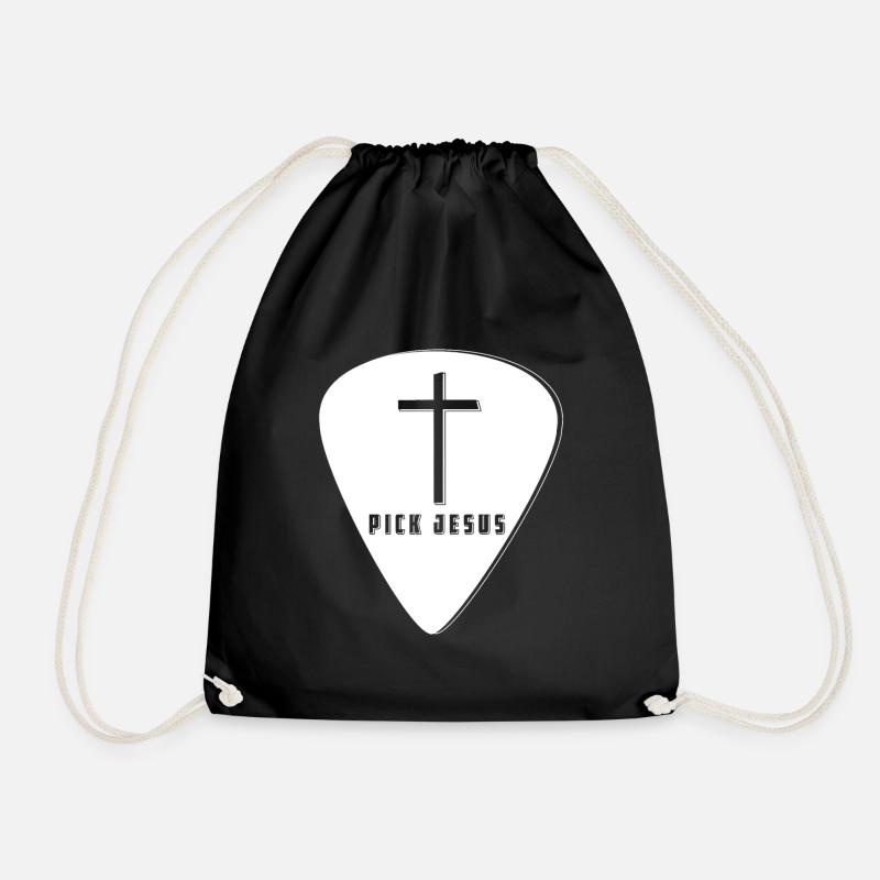 Geschenk Gitarren Plektrum E-Gitarre shirt Jesus - Turnbeutel - Schwarz