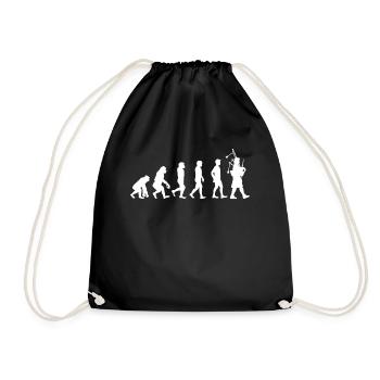 Bagpipe T-Shirt Bagpipe Player Evolution - Drawstring Bag - black - Front