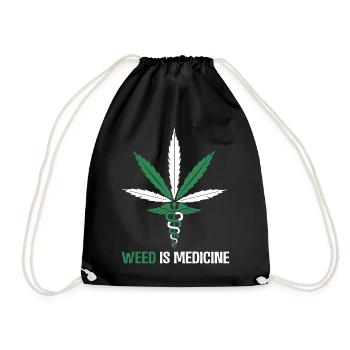 Weed is medicine - Drawstring Bag - black - Front