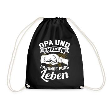 Grand-père et petite-fille - amis pour la vie - Sac de sport léger - noir - Devant