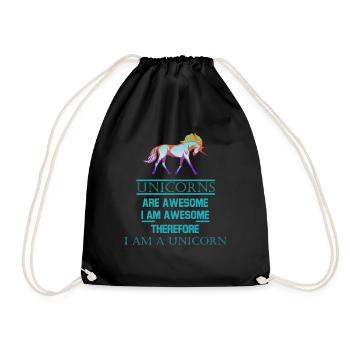 Unicorn - Turnbeutel - Schwarz - Vorne