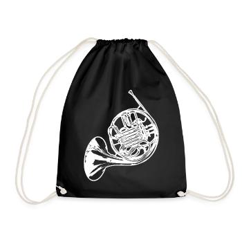 Horn joueur T-shirt cadeau - Sac de sport léger - noir - Devant