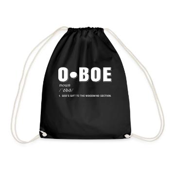 Oboe Oboe Player T-Shirt Gift Definition - Drawstring Bag - black - Front