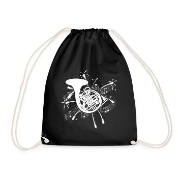 French Horn joueur cadeau de T-shirt - Sac de sport léger - noir - Devant