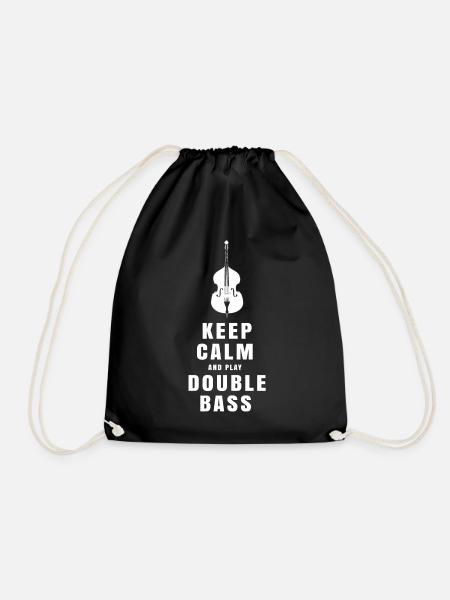 Double Bass Double Bass Player Shirt Gift - Drawstring Bag - black