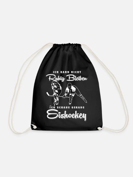 Hockey Sprüche Spruch T-Shirt Geschenk Eishockey - Turnbeutel - Schwarz