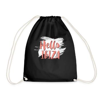 Hello Ibiza - Drawstring Bag - black - Front
