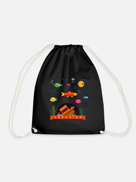 Aquarium bunte Fische - Turnbeutel - Schwarz