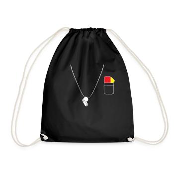 Schiedsrichter Schiri T-Shirt Geschenk Rote Karte - Turnbeutel - Schwarz - Vorne