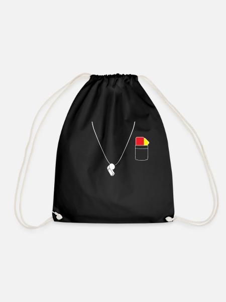 Schiedsrichter Schiri T-Shirt Geschenk Rote Karte - Turnbeutel - Schwarz