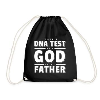 I Took A DNA Test And God Is My Father T-Shirt - Turnbeutel - Schwarz - Vorne