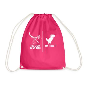 funny print - Drawstring Bag - fuchsia - Front