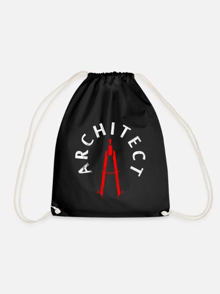 architect - Drawstring Bag - black