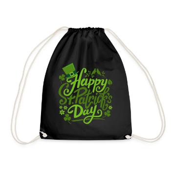 Glücklicher St Patrick Tag - Heiliges Patricks Geschenke - Turnbeutel - Schwarz - Vorne