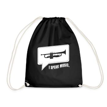 Trumpet player trumpet shirt gift - Drawstring Bag - black - Front