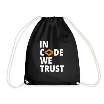 In code we trust Programmierer Geek Coding Nerd - Turnbeutel - Schwarz - Vorne