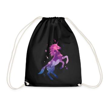 Galaxie Einhorn - Turnbeutel - Schwarz - Vorne