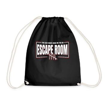 Escape the Room Team T-Shirt Gift Escape Room - Drawstring Bag - black - Front