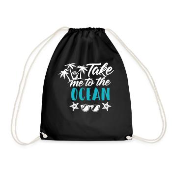 Ocean vacation - Drawstring Bag - black - Front