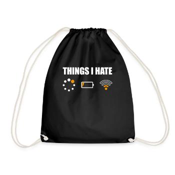 Chemise drôle de nerd d'ordinateur Choses de geek que je déteste - Sac de sport léger - noir - Devant