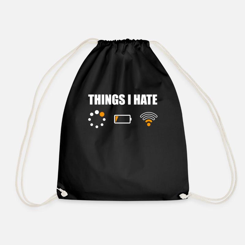 Lustig Computer Nerd Shirt Geek Dinge ich Hasse - Turnbeutel - Schwarz