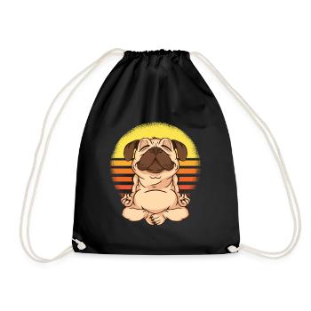 Yoga Mops. - Turnbeutel - Schwarz - Vorne